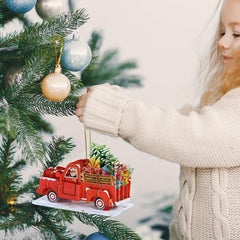 Christmas Truck Pop Up Ornament Greeting Card