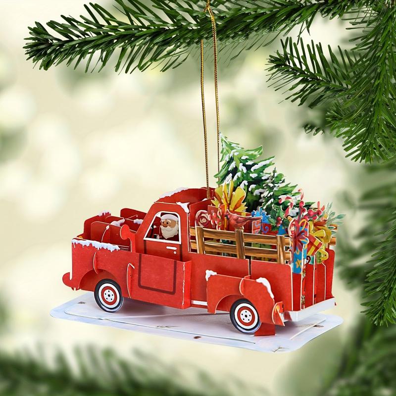 Christmas Truck Pop Up Ornament Greeting Card