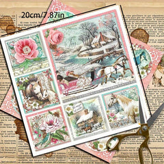 17pcs Christmas Winter Gift Wrap Paper Tissue Flower Bouquet Supplies