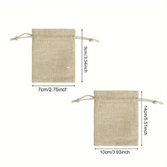 10pcs Burlap Gift Bags With Drawstring Wedding Hessian Jute Bags