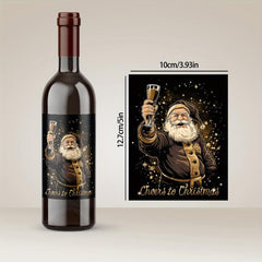 9pcs Christmas Wine Bottle Stickers Waterproof 12.7x9 - Christmas Party Decor