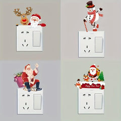 Christmas Toilet Sticker Santa Snowman Elk Switch Decoration