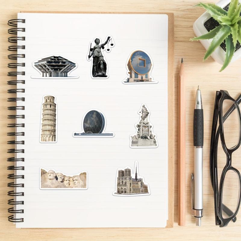 65pcs Landmark Building Graffiti Stickers Water Bottles Backpacks Laptops