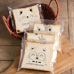100pcs Cat Pattern Print Ziplock Bag for Gift Packaging