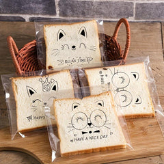 100pcs Cat Pattern Print Ziplock Bag for Gift Packaging