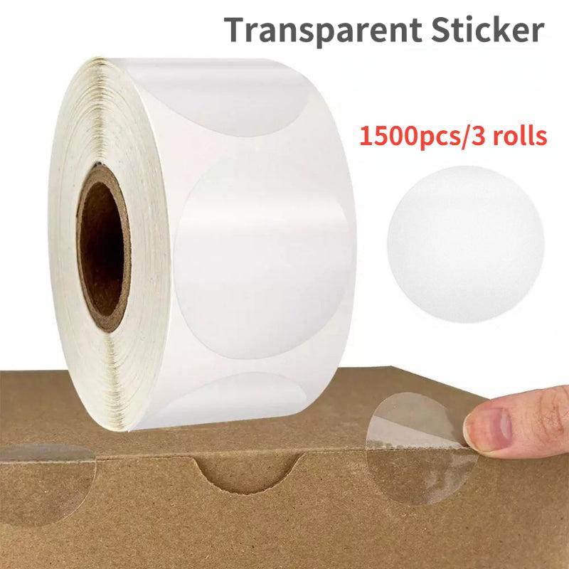 3pcs 1500sheets Round Transparent Seal Label Packaging Sticker DIY Gift Wrap