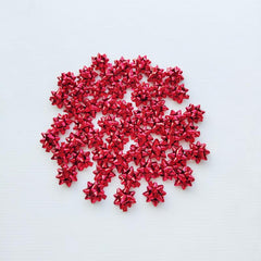 50pcs Mini Christmas Bows 2 Metallic Star Mini Gift Bow Self Adhesive Bows