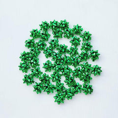 50pcs Mini Christmas Bows 2 Metallic Star Mini Gift Bow Self Adhesive Bows