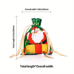 Christmas Gift Bags 10pcs Drawstring Bundle Pocket with Golden Rope