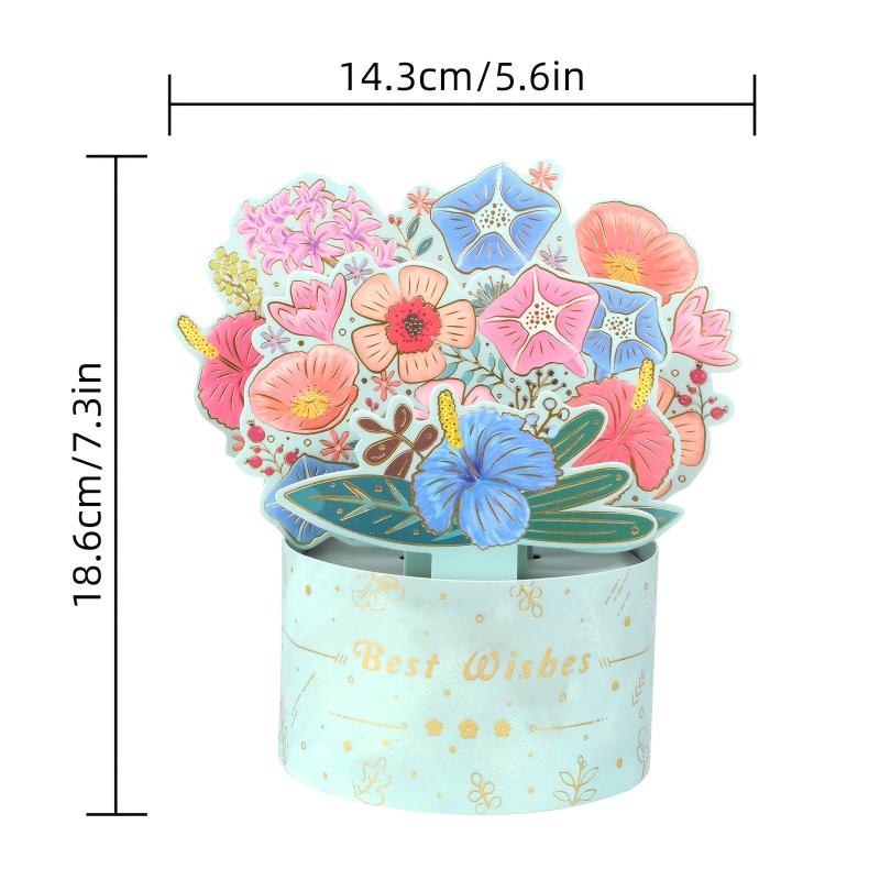3D Christmas Pop Up Card with Flower Bouquet Ornament