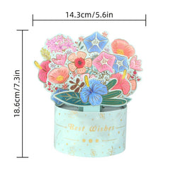 3D Christmas Pop Up Card with Flower Bouquet Ornament