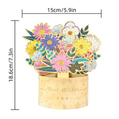 3D Christmas Pop Up Card with Flower Bouquet Ornament