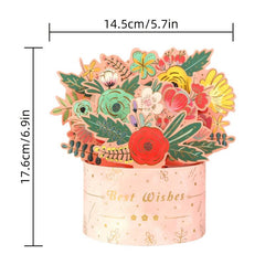 3D Christmas Pop Up Card with Flower Bouquet Ornament