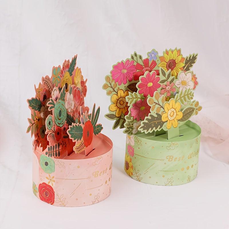 3D Christmas Pop Up Card with Flower Bouquet Ornament