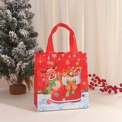 16pcs Christmas Nonwoven Gift Bag Party Santa Elk Snowman Navidad Shopping Bag