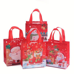 16pcs Christmas Nonwoven Gift Bag Party Santa Elk Snowman Navidad Shopping Bag