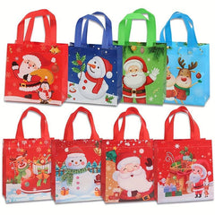 16pcs Christmas Nonwoven Gift Bag Party Santa Elk Snowman Navidad Shopping Bag