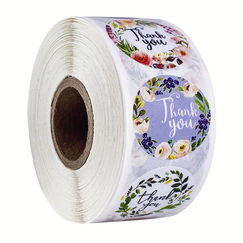 500 Thank You For Stickers 2.54cm Round Adhesive Business Stickers