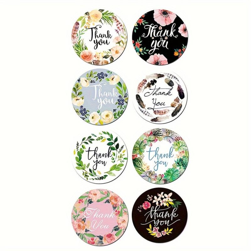 500 Thank You For Stickers 2.54cm Round Adhesive Business Stickers