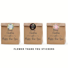 500 Thank You For Stickers 2.54cm Round Adhesive Business Stickers