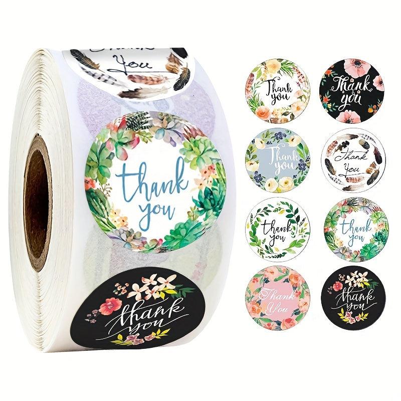 500 Thank You For Stickers 2.54cm Round Adhesive Business Stickers