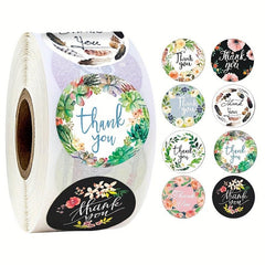 500 Thank You For Stickers 2.54cm Round Adhesive Business Stickers