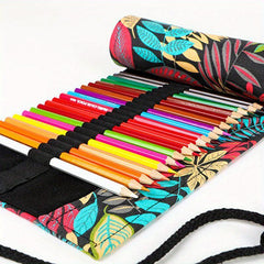 Canvas Roll Pen Curtain Pencil Bag 12 Holes