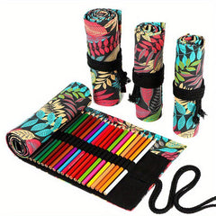 Canvas Roll Pen Curtain Pencil Bag 12 Holes