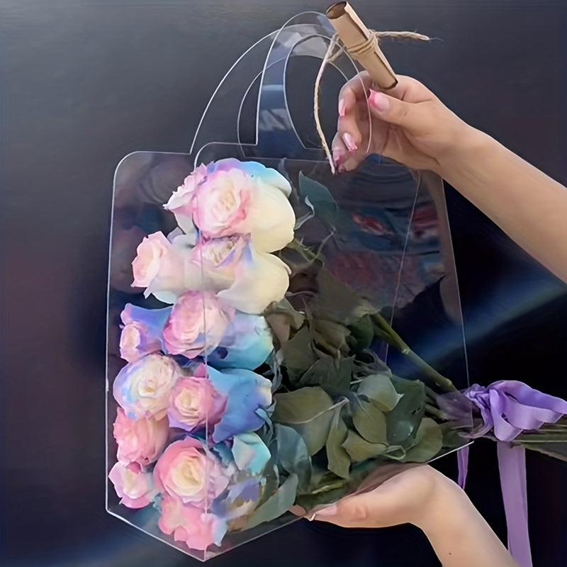 Transparent PVC Pattern Bouquet Packaging Bag Gift Flower Bag