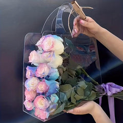 Transparent PVC Pattern Bouquet Packaging Bag Gift Flower Bag