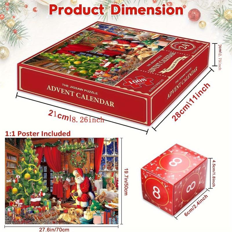 Advent Calendar Christmas Jigsaw Puzzle 1000 Piece Gift For Xmas Countdown