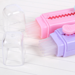 2pcs Sliding Retractable Pencil Eraser Plastic Sleeve Soft Colors