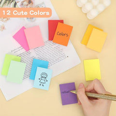 30pcs Mini Sticky Notes 12 Colors Self Adhesive Tiny Note Pad Bulk Tearable Box