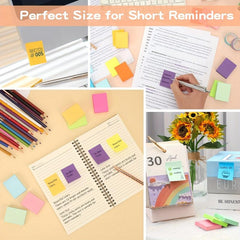 30pcs Mini Sticky Notes 12 Colors Self Adhesive Tiny Note Pad Bulk Tearable Box