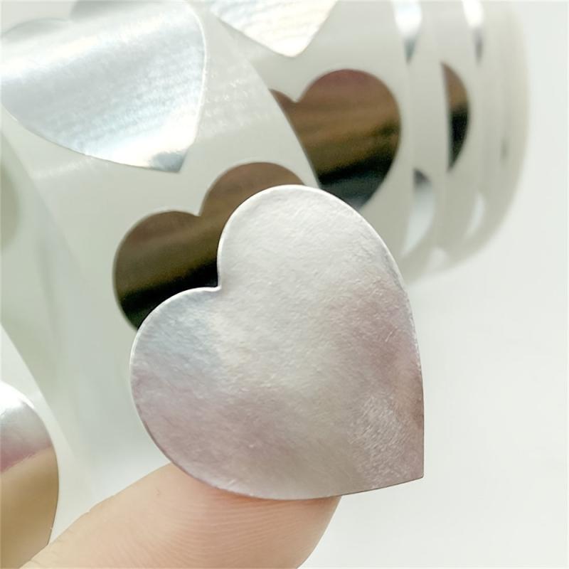 500 Heart Shaped Stickers - 1 Inch Silvery and Golden - Christmas Gift Labels
