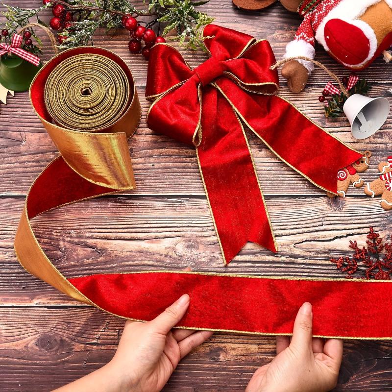 Christmas Velvet Wired Edge Ribbon Trim Wrapping Ribbon Craft Fabric Ribbon