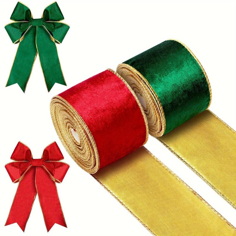 Christmas Velvet Wired Edge Ribbon Trim Wrapping Ribbon Craft Fabric Ribbon