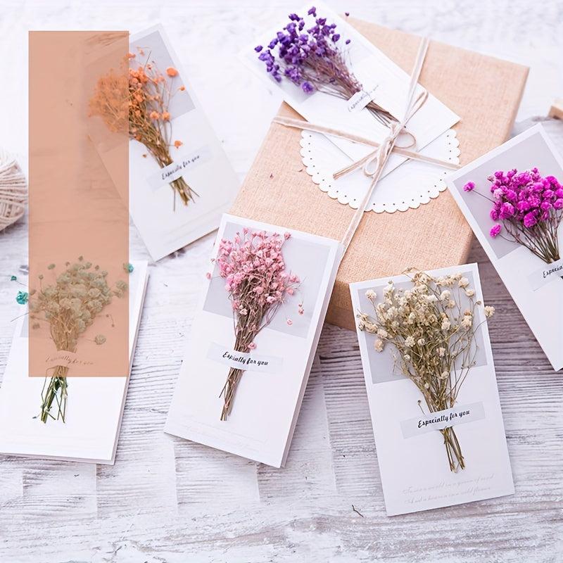 1pc Gypsophila Dried Flower Mother's Blessing Card
