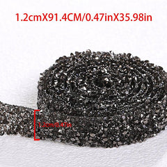 12mm 1m Rhinestone Chain With Ribbons - Wedding Bouquet Material