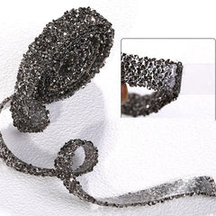 12mm 1m Rhinestone Chain With Ribbons - Wedding Bouquet Material