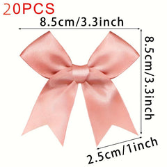 20pcs Satin Ribbon Bows For Weddings Crafts And Decor