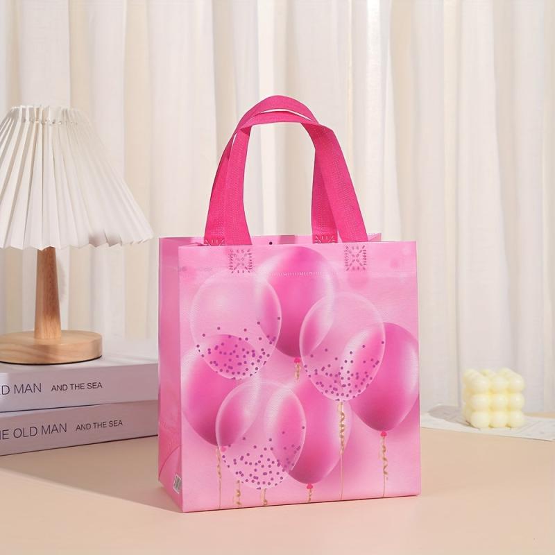 4pcs Waterproof Halloween Balloon Gift Bags, Non Woven, Handles, Shopping