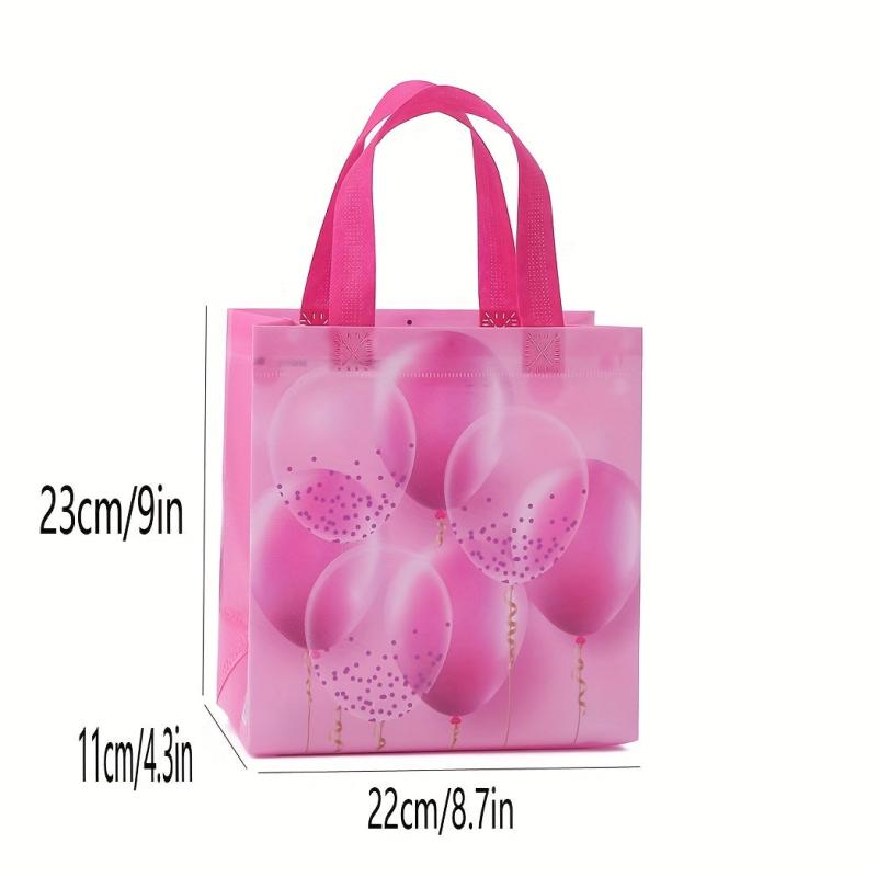4pcs Waterproof Halloween Balloon Gift Bags, Non Woven, Handles, Shopping