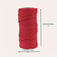 67 Meter Colorful Twisted Rope Cotton Yarn For Wall Hanging Plant Hanger