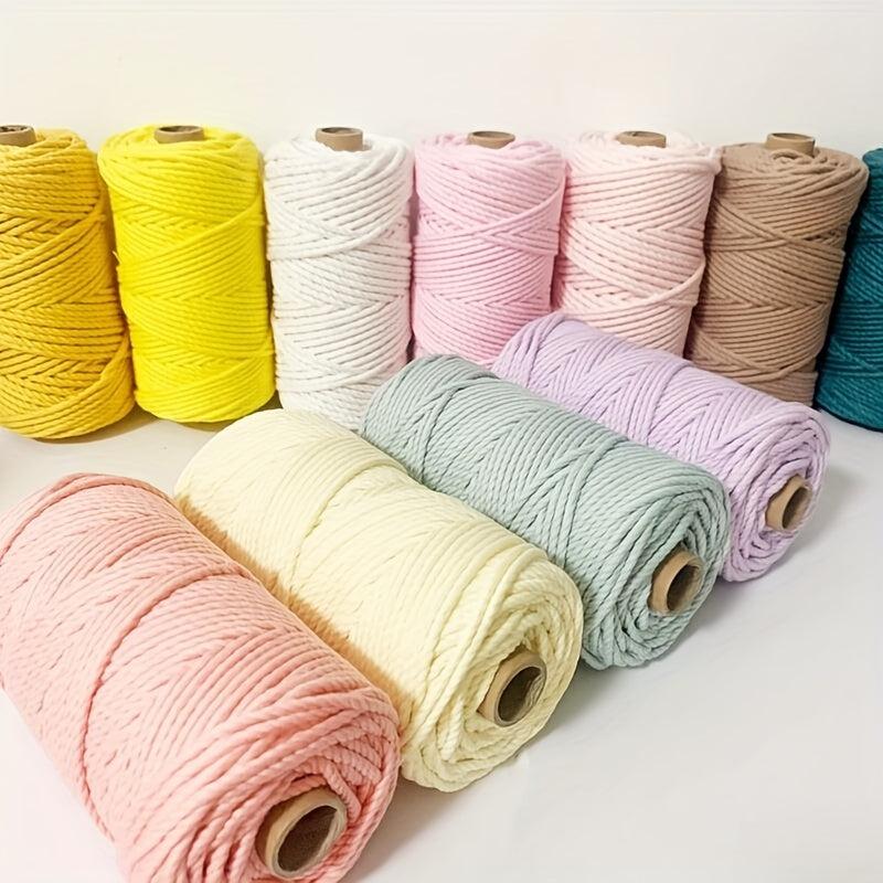 67 Meter Colorful Twisted Rope Cotton Yarn For Wall Hanging Plant Hanger