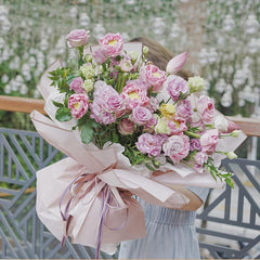 20sheets Golden Edge Flower Wrapping Paper, Waterproof Florist Films