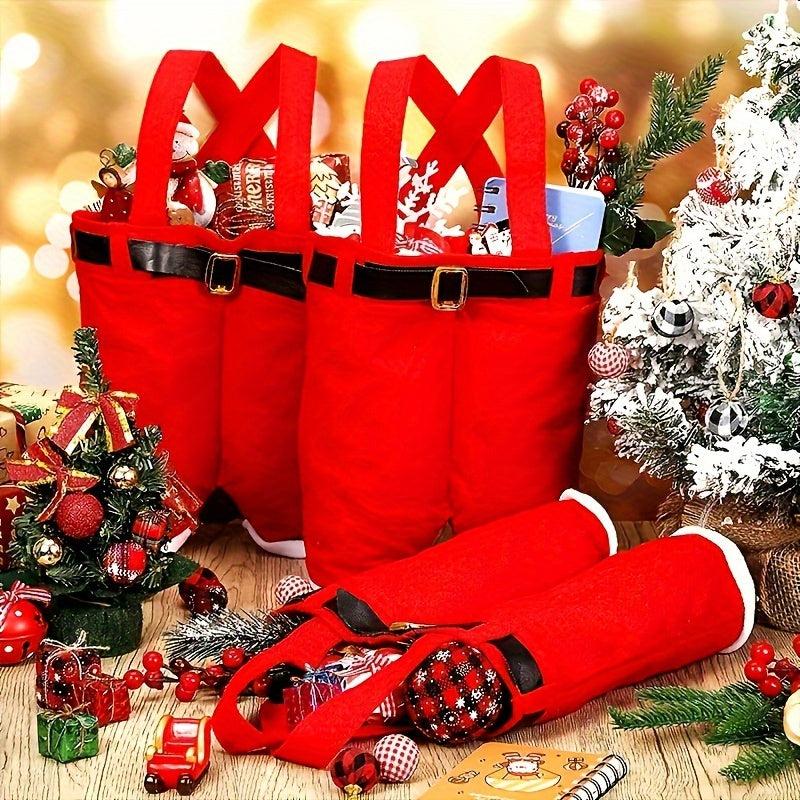 Red Pants Shape Christmas Gift Bag - Christmas Decorations