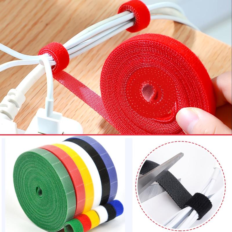 Reusable Hook & Loop Straps 6 Colors Fastening Tape Organizer