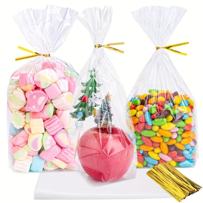 100 Clear Cellophane Treat Bags with Twist Ties