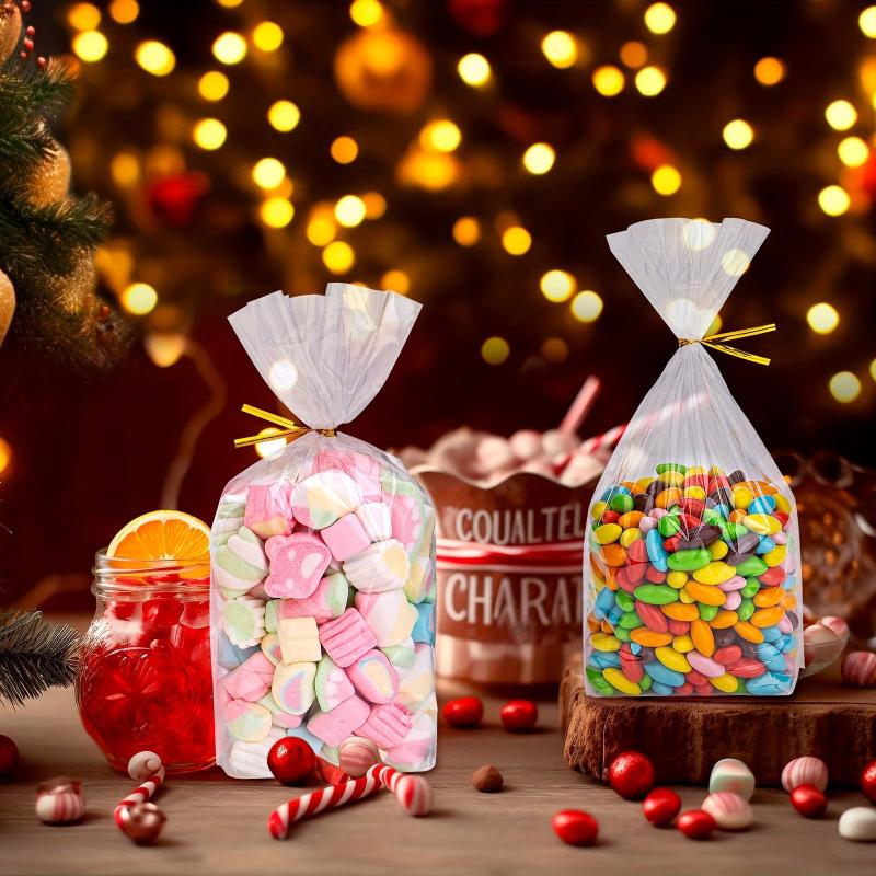 100 Clear Cellophane Treat Bags with Twist Ties